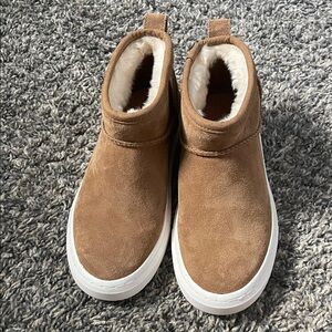 UGG Kids Tan Boots with White Sole